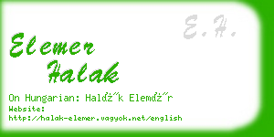 elemer halak business card